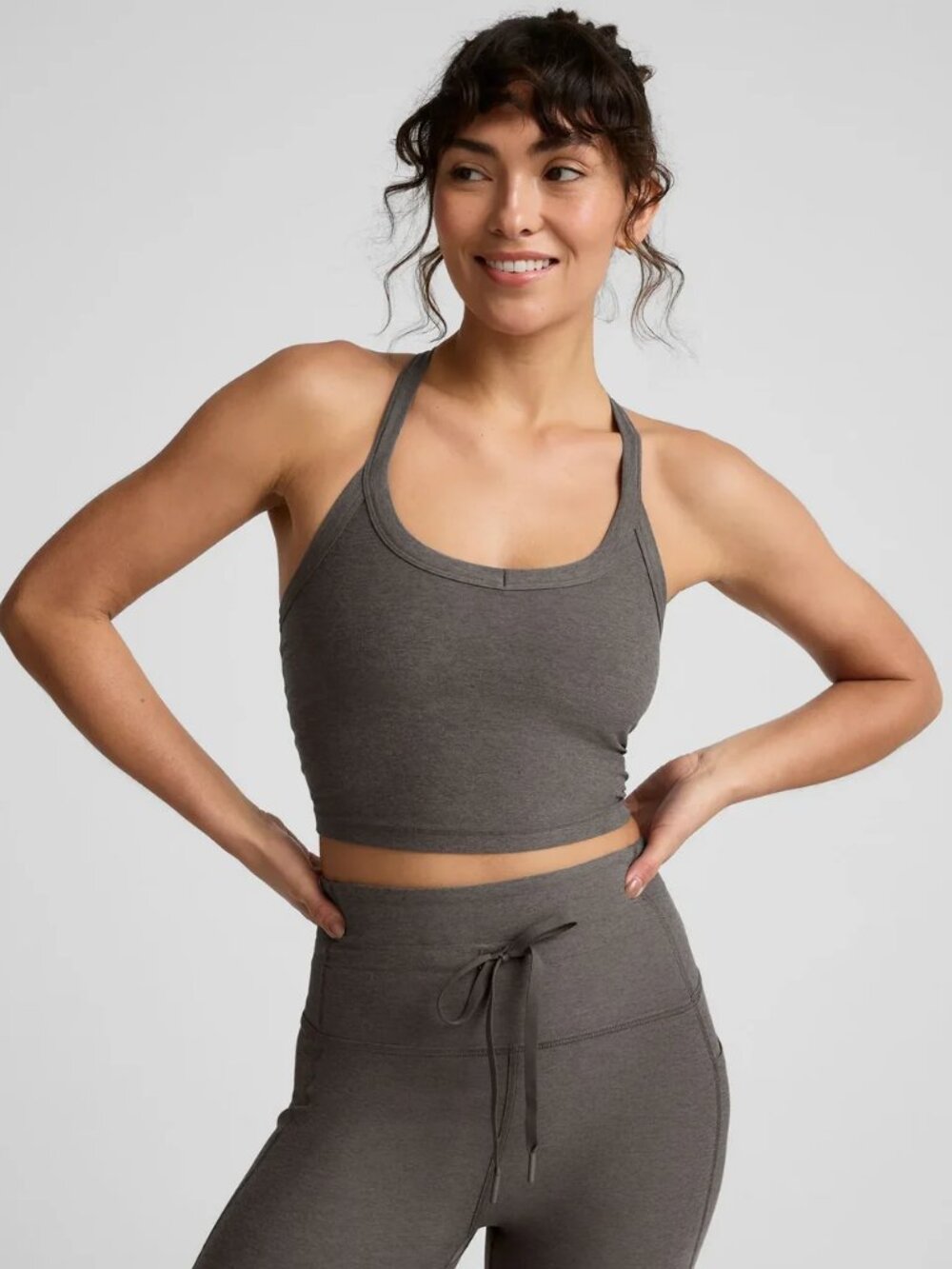 Beyond Yoga Spacedye On the Up Cropped Tank, small, true gray heather